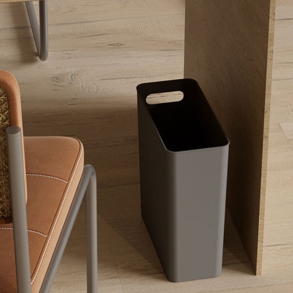 Narrow Trash Can 10L Plastic Wastebasket for Bedroom Kitchen Bathroom Slim Garbage Bin Space Saving Waste Container with Handle Wide Opening No Lid Design Household Storage
