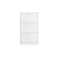 Narrow White Shoe with Flip Down Rack Stylish Storage Solution