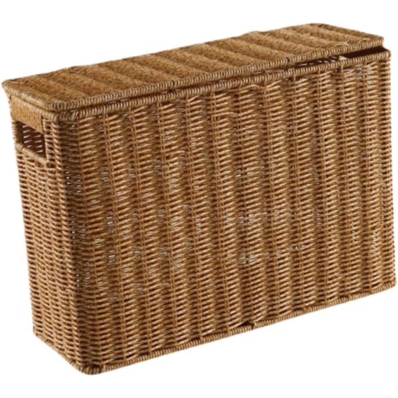 Narrow and Tall Storage Box with Handle Storage Bins Decorative Storage Bin Narrow Basket Bin for Clothing Closets Kitchen, S