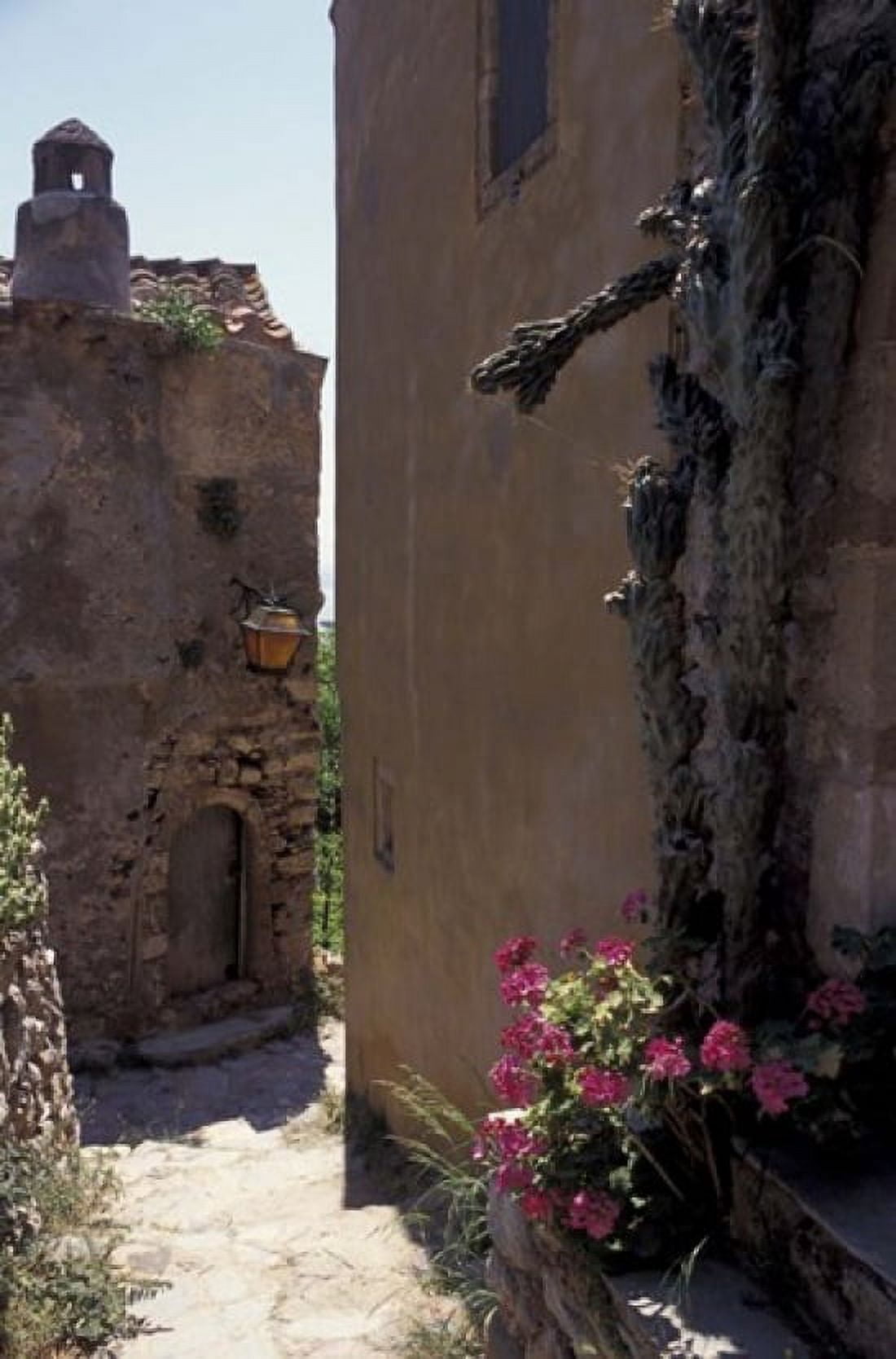 Narrow cobblestone Pathway Monemvasia Greece Canvas Art - Connie Ricca DanitaDelimont (24 x 36)