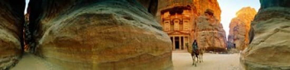 Narrow passageway at Al Khazneh Petra Jordan Canvas Art - Panoramic Images (40 x 10)