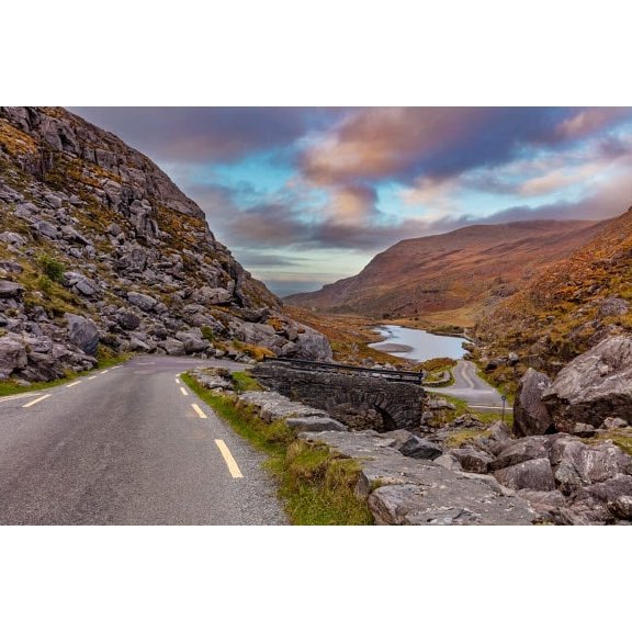 Narrow roadway over stone bridge at the Gap of Dunloe near Killarney, Ireland Poster Print by Chuck Haney (36 x 24) # EU15CHA0108