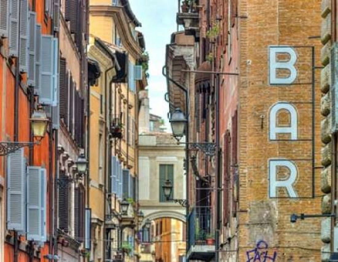 Narrow street through old buildings in Rome Italy Canvas Art - Assaf Frank (22 x 28)