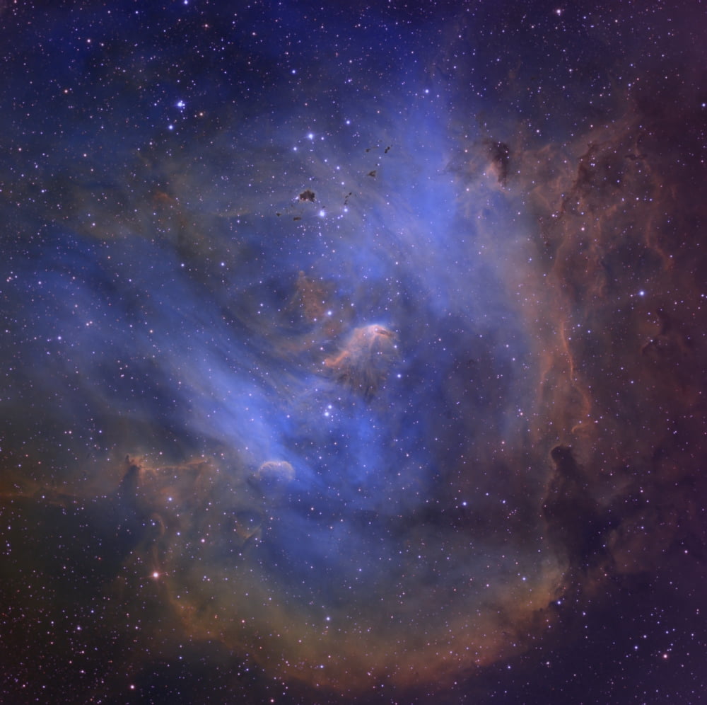 Narrowband image of Thackerays Globules and IC 2944 Canvas Art - Ken CrawfordStocktrek Images (28 x 28)