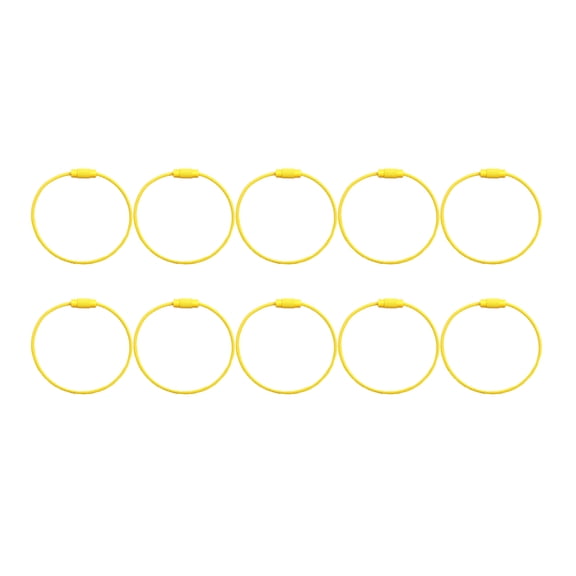 Narrster 10Pcs Creative Keyring Metal Fashion Retro Simple Durable Keychain for Key (Yellow)