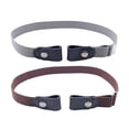 thumbnail image 1 of Narrster 2-Pack Adjustable Unisex Stretch Waist Belts No Buckle Elastic Bands for Jeans Pants Coffee and Grey, 1 of 10