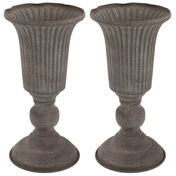 Narrster 2pcs Classic Garden Urn Planter Decorative Urn Planter Vintage Style Flower Pot Wedding Tabletop Decoration