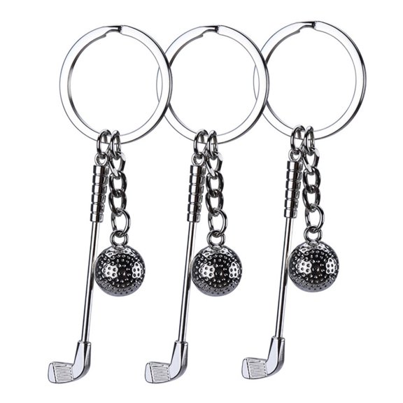 Masteelf Golfing Key Chain Fashionable Alloy Silver Color for Decoration with Fine Craftsmanship Not Easy to Fade Lightweight Safe 3pcs