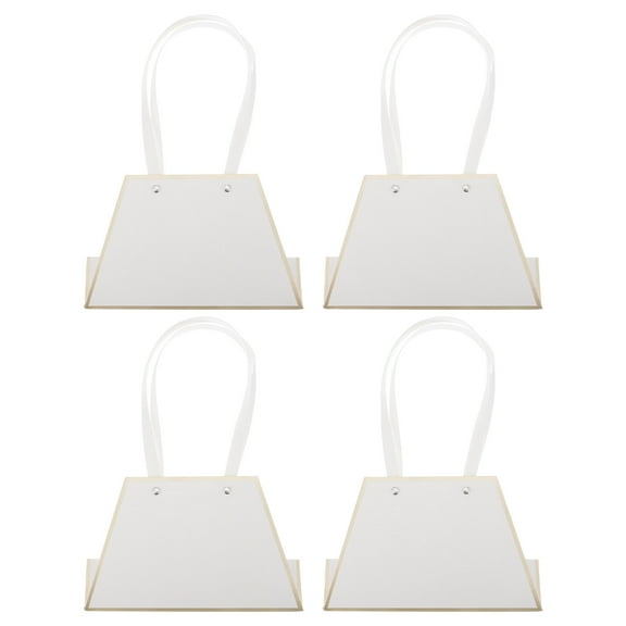 Narrster 4pcs Flower Bouquet Gift Bags Paper Florist Plant Bouquet Bags with Handles