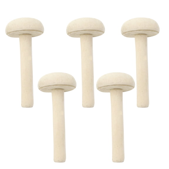 Narrster 5pcs Wooden Rubbing Mushroom Paper Printing Ink Rubbing Art Printmaking Tool