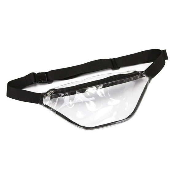 Narrster Fashion Waterproof Waist Bag PVC Transparent Fanny Pack Beach Bag for Men Women (Black)