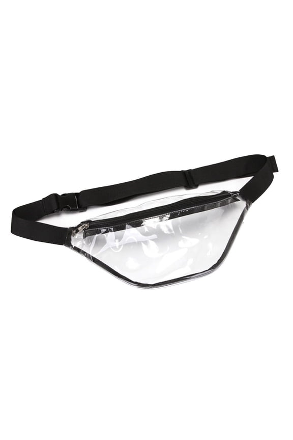 Fashion Waterproof Waist Bag PVC Transparent Fanny Pack Beach Bag for Men Women (Black)