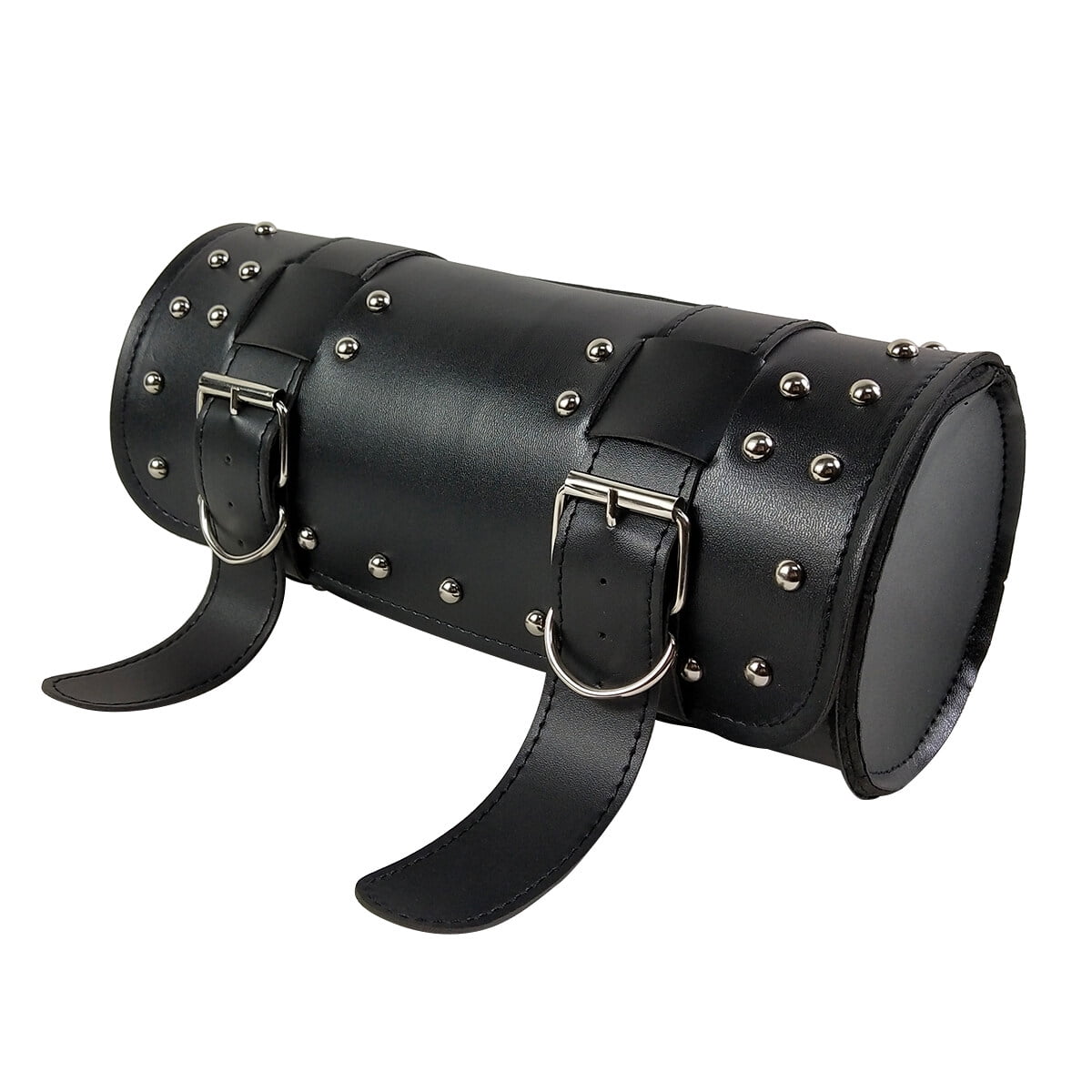 Narrster Motorcycle Handlebar Bag Waterproof PU Leather Cruiser Pack Car Head Bag Tool Package Holder (Black)