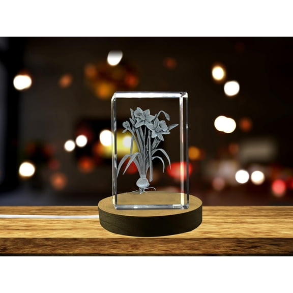 Narsissus 3D Engraved Crystal 3D Engraved Crystal Keepsake/Gift/Decor/ Clear - AB Crystal Collection