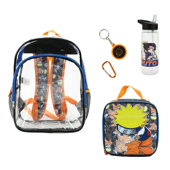 Naruto 5-Piece Backpack & Lunchbox Set With Water Bottle