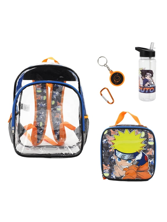 Naruto 5-Piece Backpack & Lunchbox Set With Water Bottle