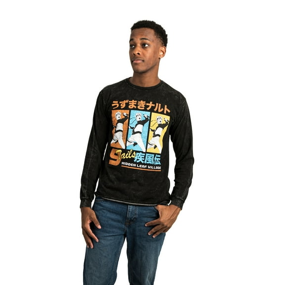Naruto 9 Tails Washed Long Sleeve Unisex Tee-Large