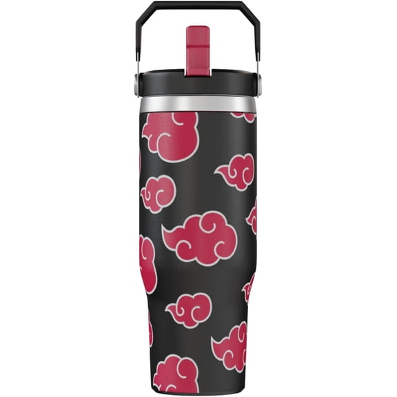 Naruto Akatsuki Cloud Tumbler with Lid, 30 Oz Water Cup, Vacuum Insulated, Anime Water Bottle, Reusable Insulated Stainless Steel tumbler for Water, Iced Tea or Coffee