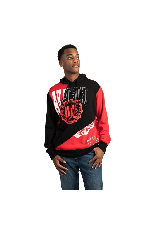 Naruto Akatsuki Collegiate Adult Red and Black Hoodie