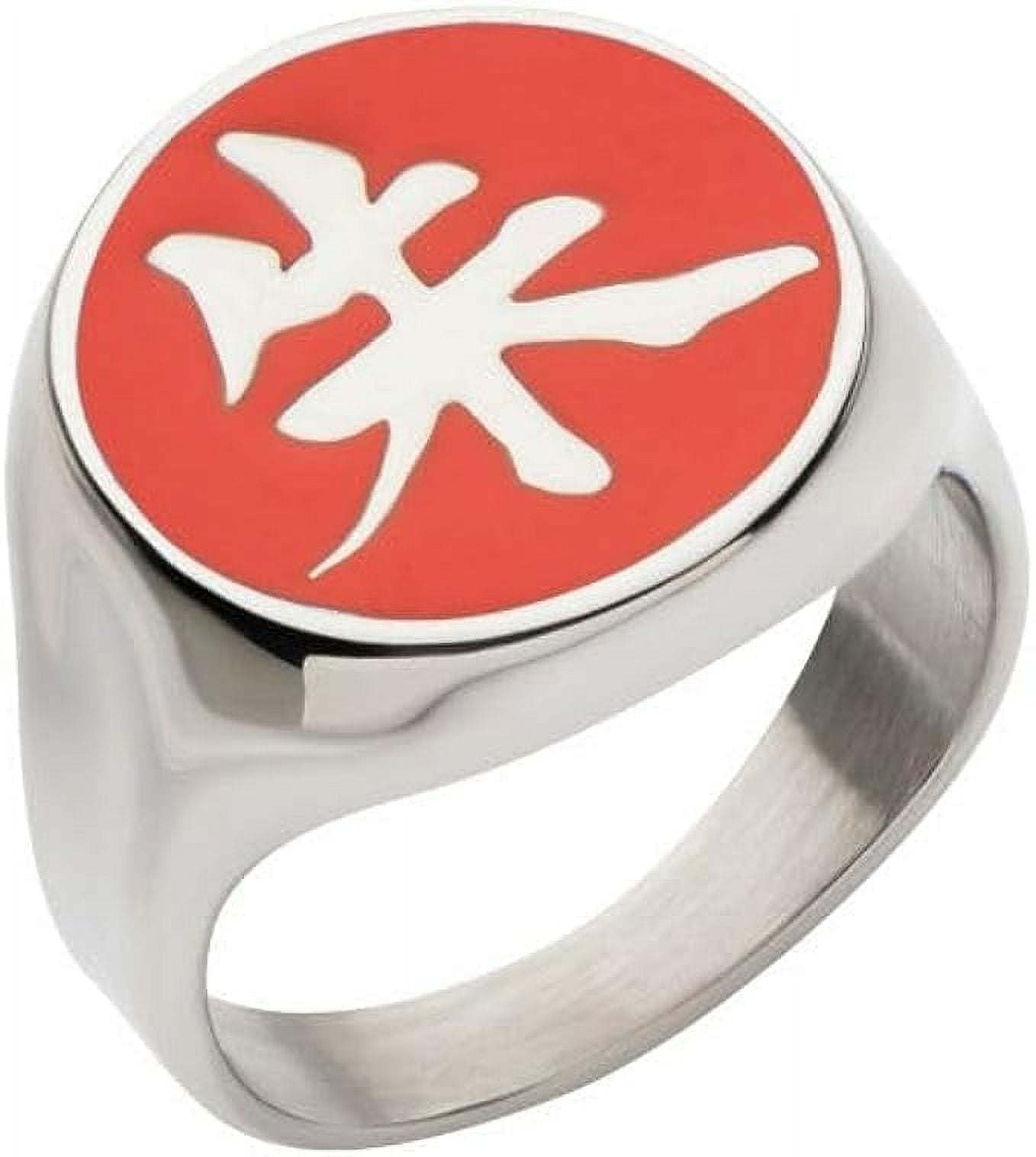 SALESONE Naruto Akatsuki Itachi Signet Ring - Masashi Kishimoto Merchandise Collectible, 316L Steel Ring - 9