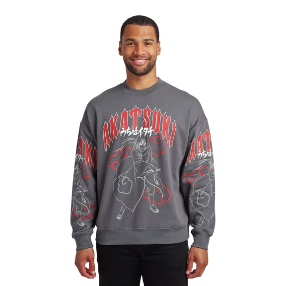 Naruto Akatsuki Kanji Men’s Gray Crew Neck Sweatshirt XXL