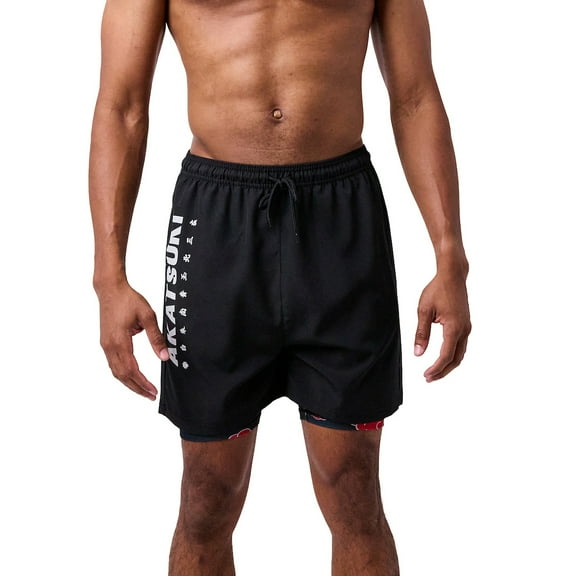 Naruto Akatsuki Men's Black Pajama Gym Shorts-Medium