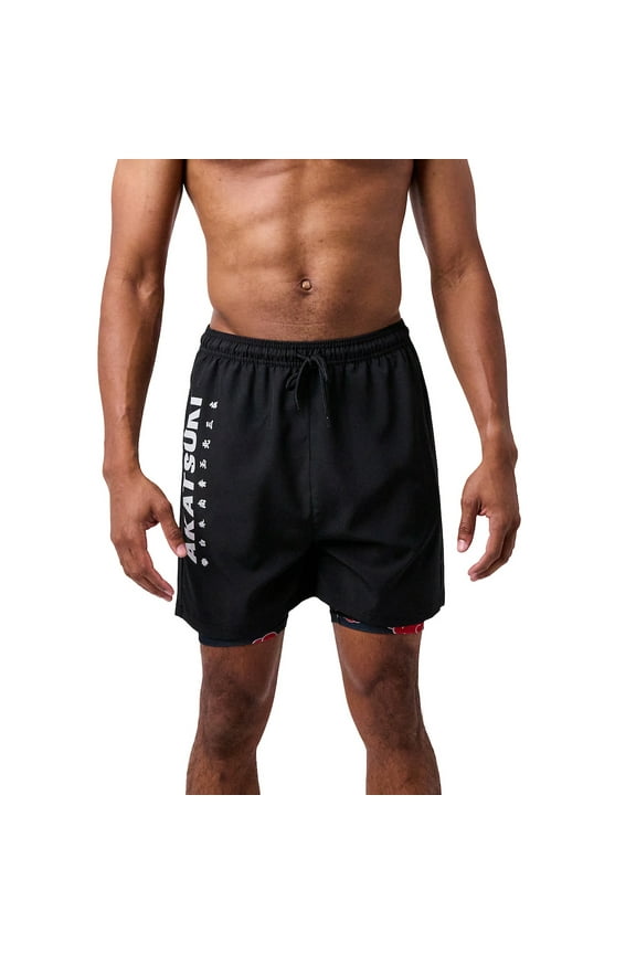 Naruto Akatsuki Men's Black Pajama Gym Shorts-XXL