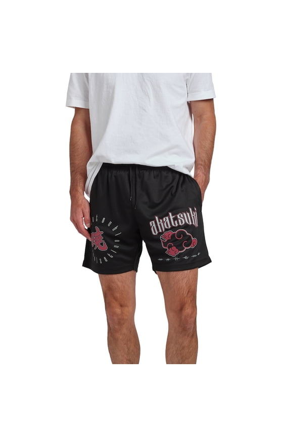 Naruto Akatsuki Men's Black Lounge Shorts Medium