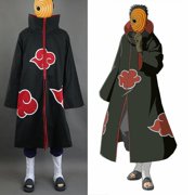 DOTDROPA Naruto Akatsuki Tobi Uchiha Obito Robe Cloak Coat + Resin Mask Cosplay-1