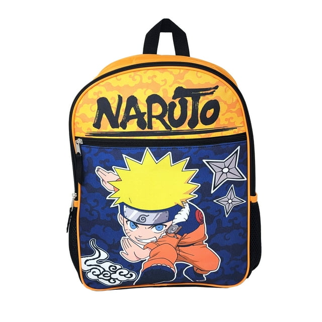 Naruto Anime Backpack 16" Ninja Hidden Leaf Uzumaki Clan Boys