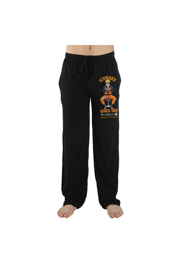 Naruto Anime Cartoon Mens Black Sleep Wear Pants-XL