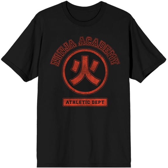 Naruto Anime Cartoon Ninja Academy Mens Black Graphic Tee Shirt-XL