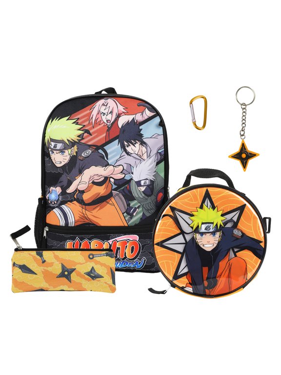 Naruto 16-Inch Backpack with Insulated Lunch Box, 5-Piece Set