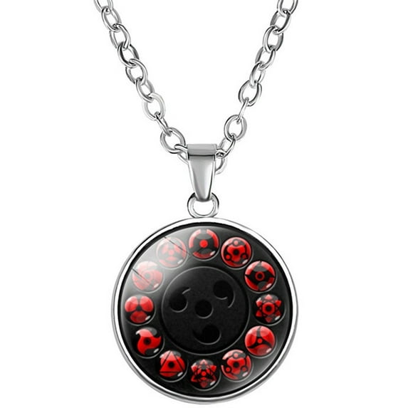 Naruto Anime Glass Cabochon Black Chain Necklace Pendant Necklaces For Men Gifts Dropshipping-In Chain Necklaces