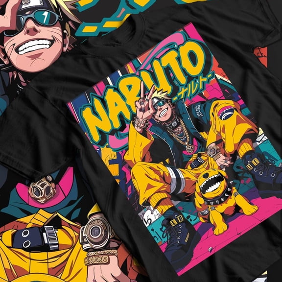 Naruto Anime Nine Tails Fox Street Hype Dynamic Manga Graphic Tee Unisex