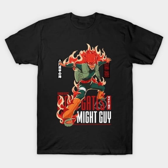 Naruto Anime T-Shirt, Might Guy Eight Gates Fiery Tee Sizes S-5Xl GooGate