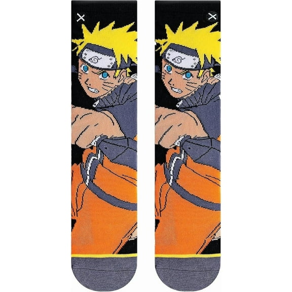 ODD SOX – Naruto Shippuden Ninja Action Crew Socks – Big Kids – Unisex – Anime Cartoon Graphic