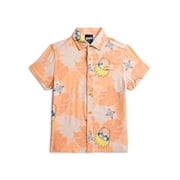 Naruto Boys Graphic Button Up Resort Shirt with Short Sleeves, Sizes 4-18