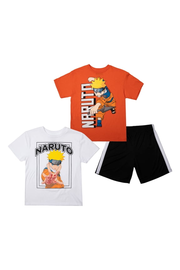 Naruto Boys 3-Pack Set - Includes Two Tees and Mesh Shorts-XXL