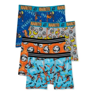 Naruto Boys Boxer Brief Underwear, 4-Pack, Sizes 4-10