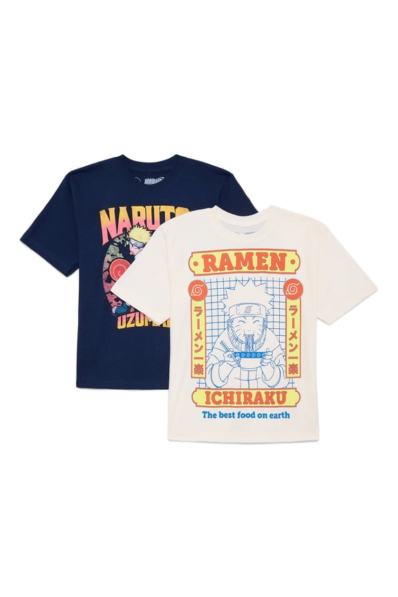 Boys Cotton Graphic Tee with Short Sleeves, 2-Pack, Sizes XS-2XL