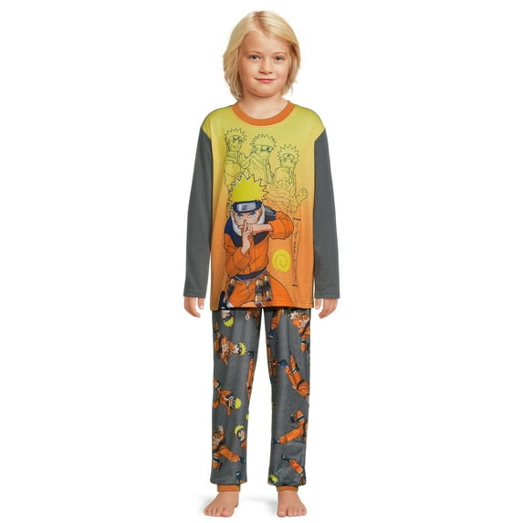 Naruto Boys Long Sleeve Top and Pajama Pant Set, 2-Piece, Sizes 4-12