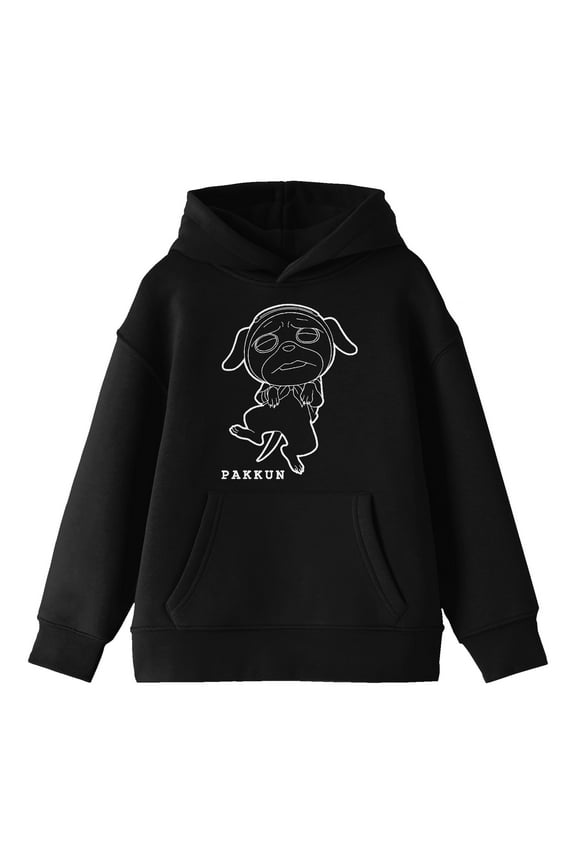 Naruto CLASSIC Pakkun Youth Black Hooded Sweatshirt-M