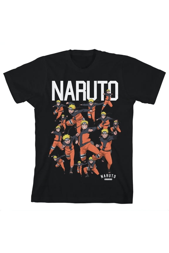 Naruto Character Squad Youth Black Graphic Tee-S