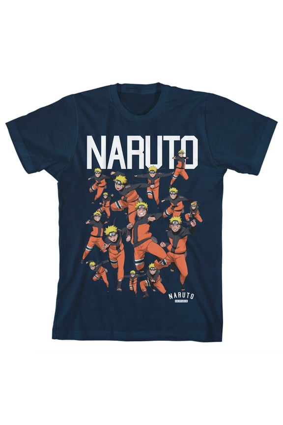 Naruto Character Squad Youth Navy Blue Graphic Tee-L