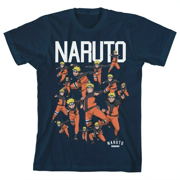 Naruto Character Squad Youth Navy Blue Graphic Tee-XS