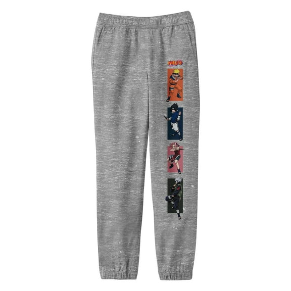 Naruto Classic Colorful Characters Boy's Athletic Heather Sweatpants-XL