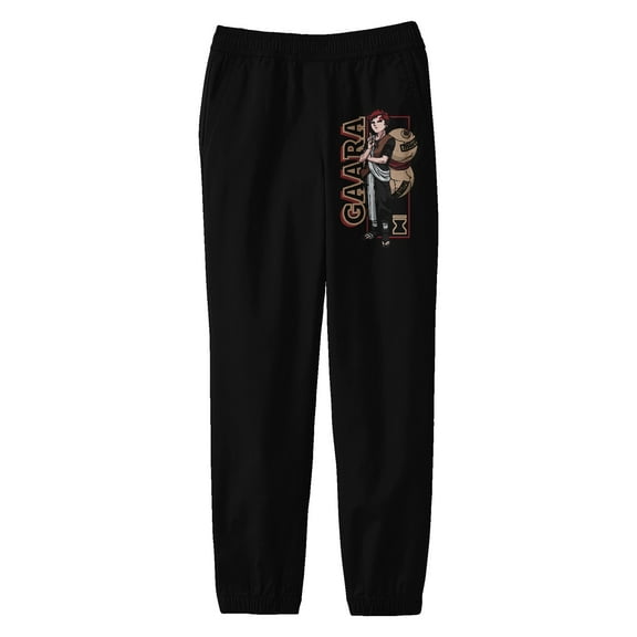 Naruto Classic Gaara Of The Desert Boy's Black Sweatpants-XL