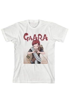 Naruto Classic Gaara Youth White Tee With Short Sleeves And Crew Neck-Large