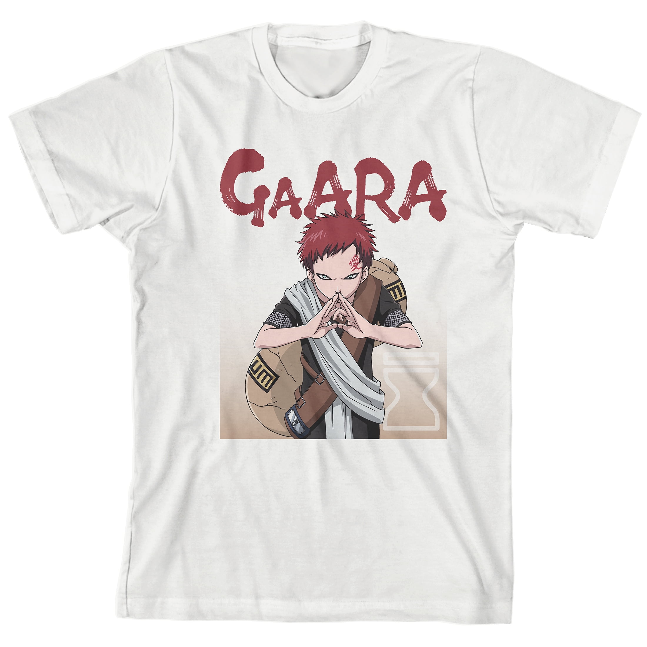 Naruto Classic Gaara Youth White Tee With Short Sleeves And